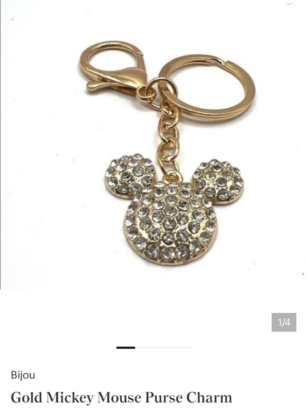Gold Aurora Borealis Crystal Purse Charm Keychain